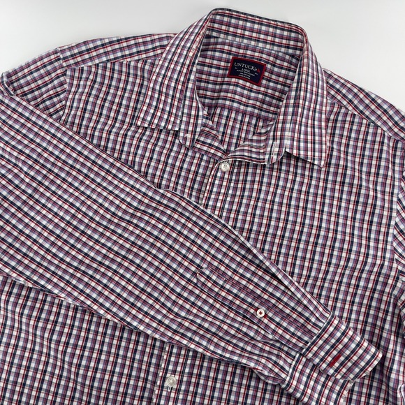 UNTUCKit Large Slim Fit Wrinkle Free Plaid Long Sleeve Button Up Shirt - Picture 1 of 7